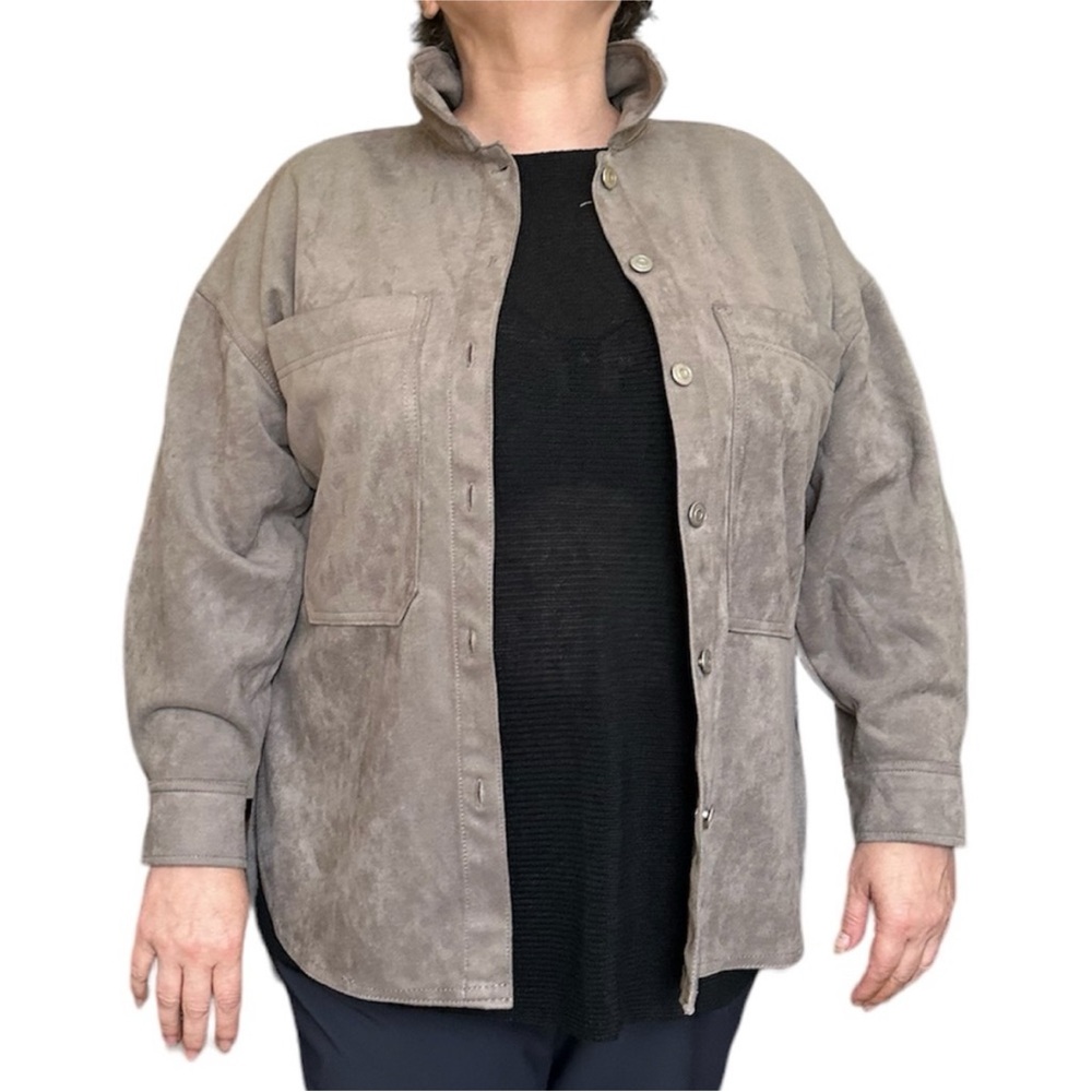 TRUTH by Republic Faux Suede Shacket Shirt Jacket Size L  Oversized (16/18)